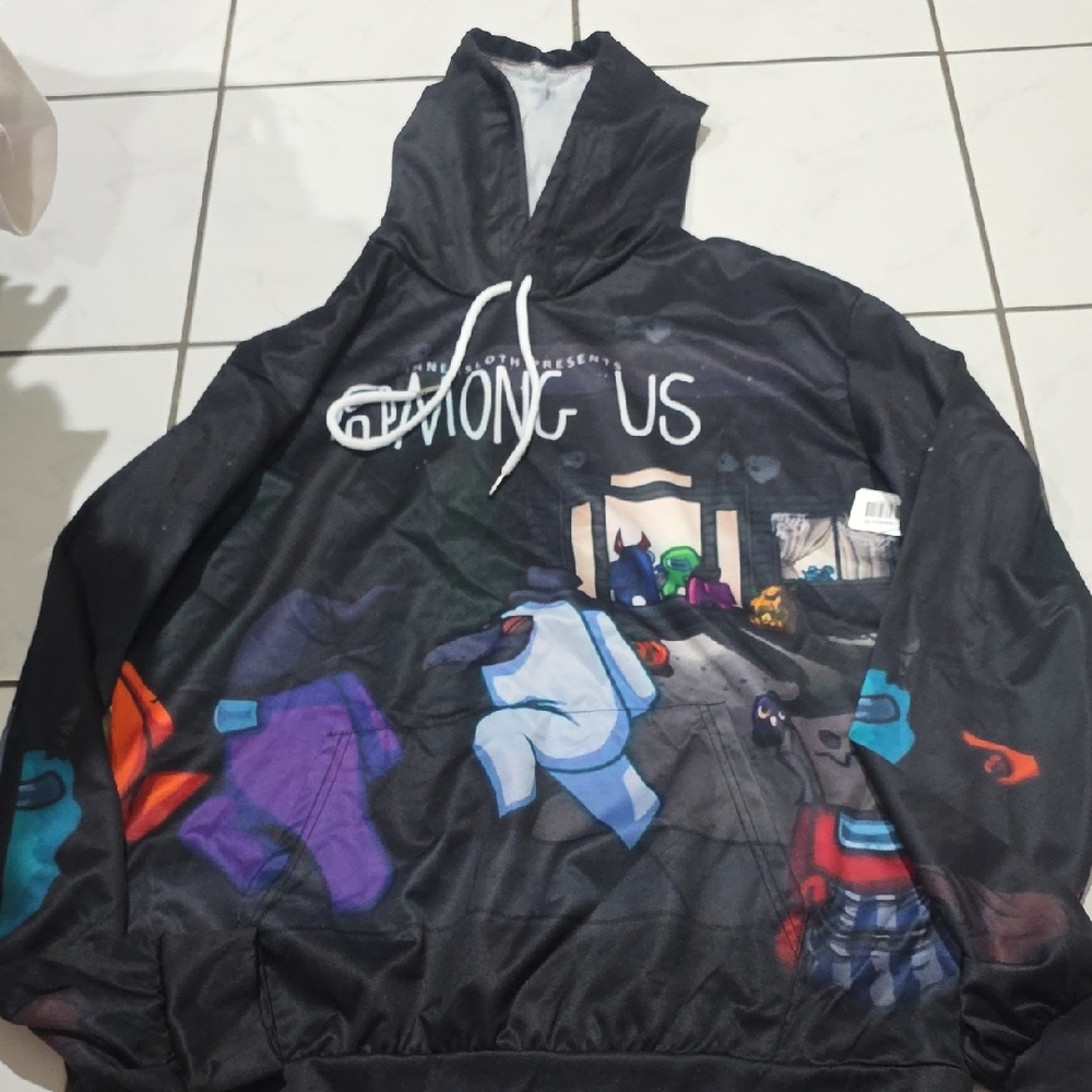Black Among Us Hoodie with Colorful Characters